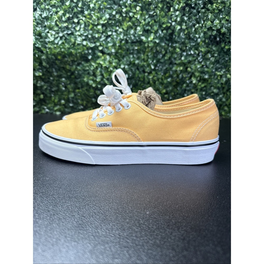 Vans Authentic Low Womens Size 8 Yellow Athletic Skateboard Shoes Sneakers